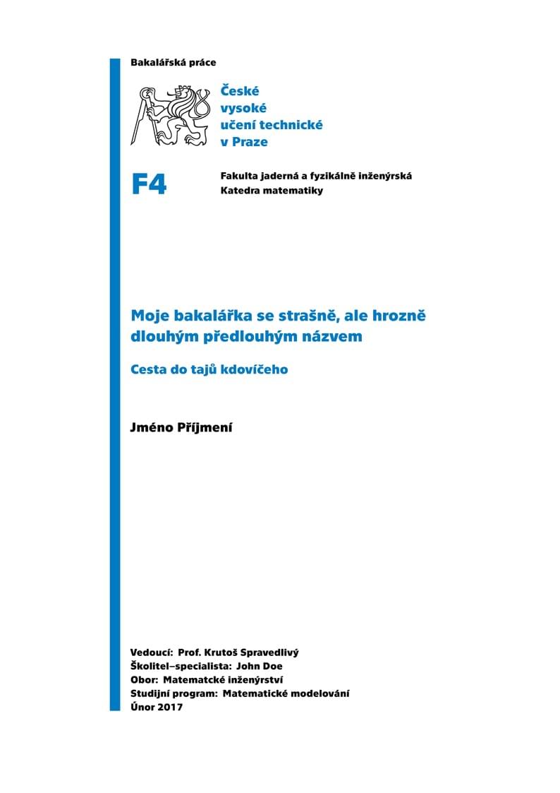 ctuthesis template improved (LaTeX template for theses at CTU in Prague)