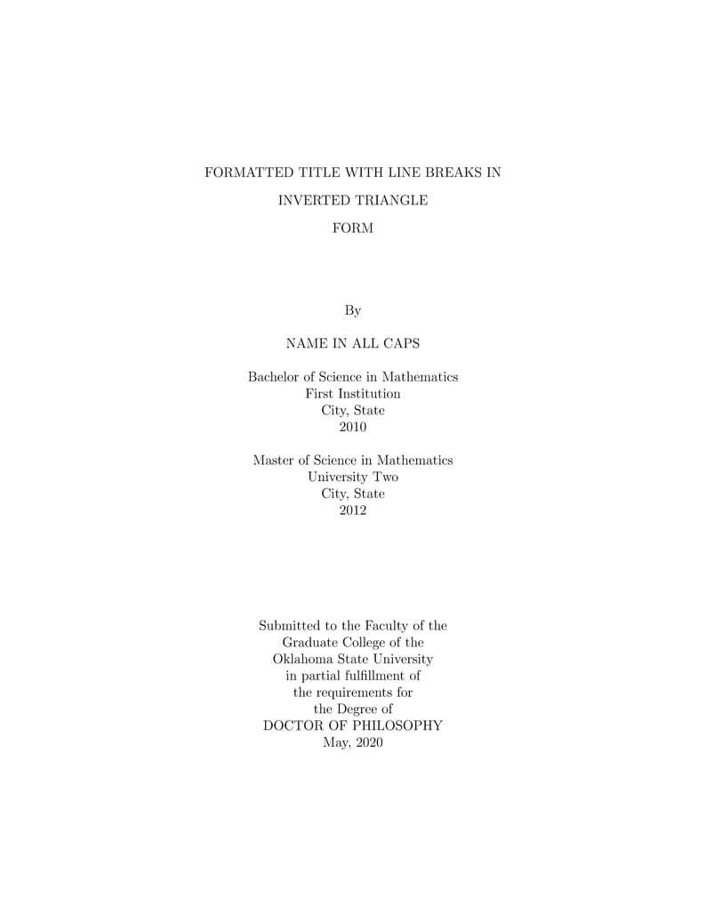 OSU Dissertation Template