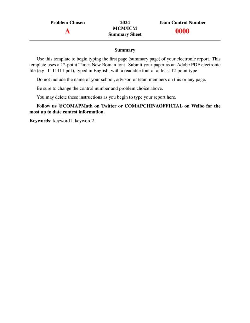 LaTeX Template for MCM-ICM