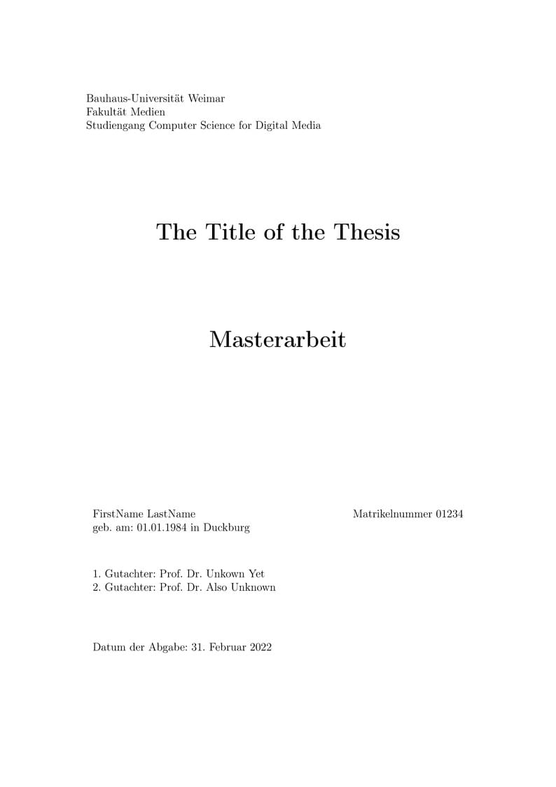 Webis Thesis Template