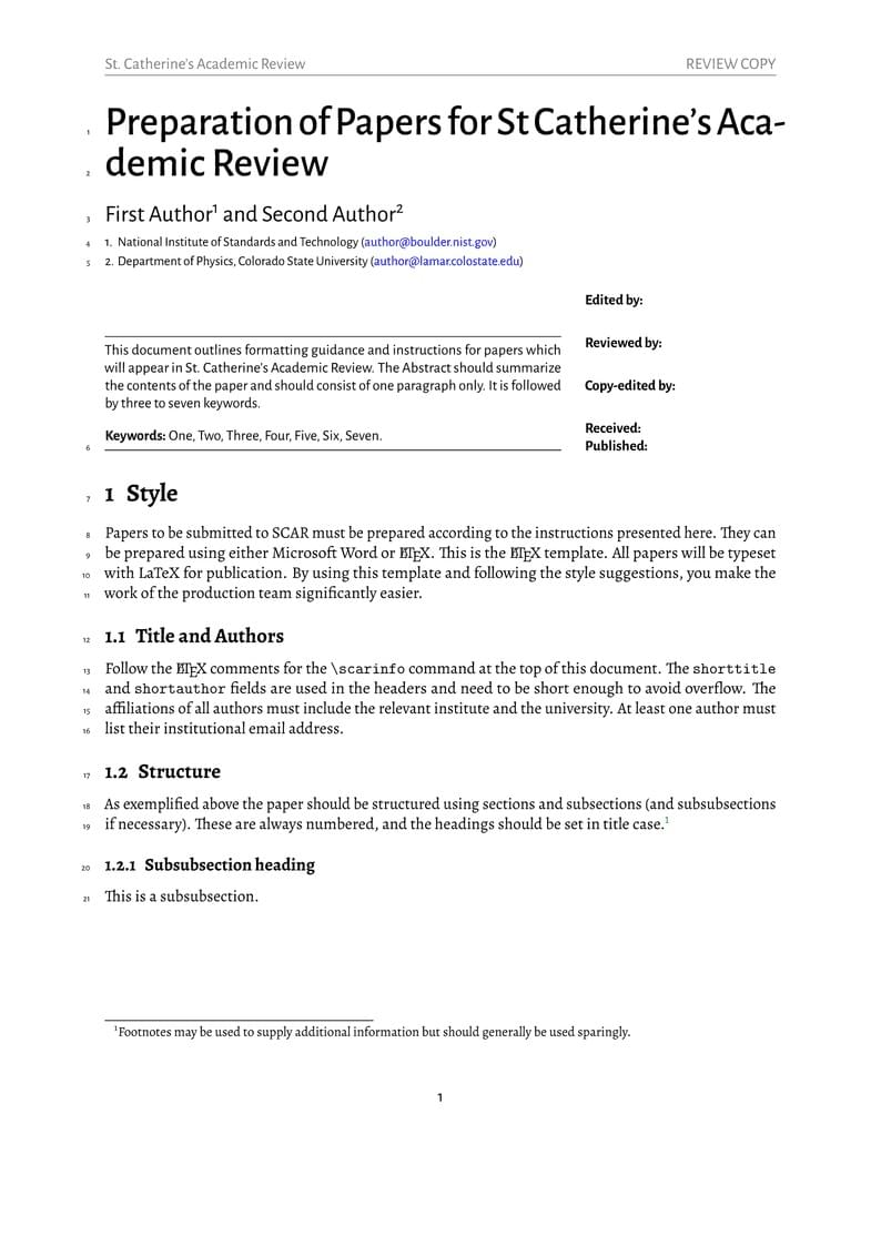 St Catherine's Academic Review Article
