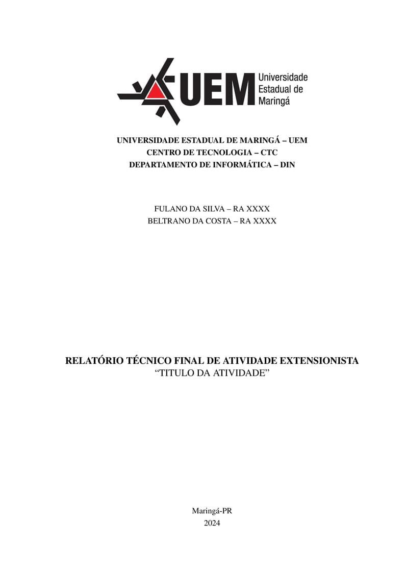 Relatório Técnico - Atividade Extensionista - DIN/UEM