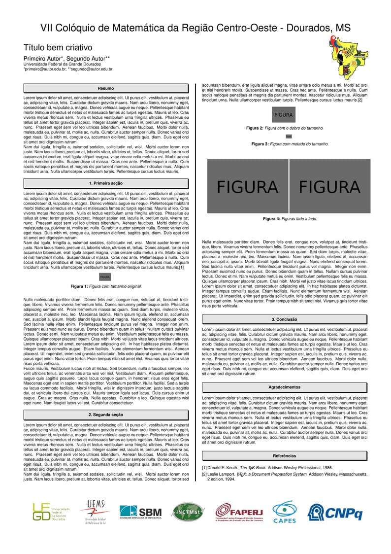 Pôster VII Colóquio de Matemática da Região Centro-Oeste