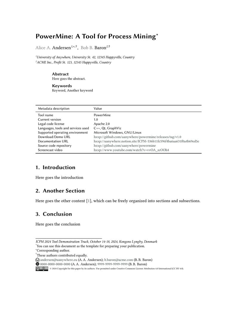 ICPM Demo Track Template