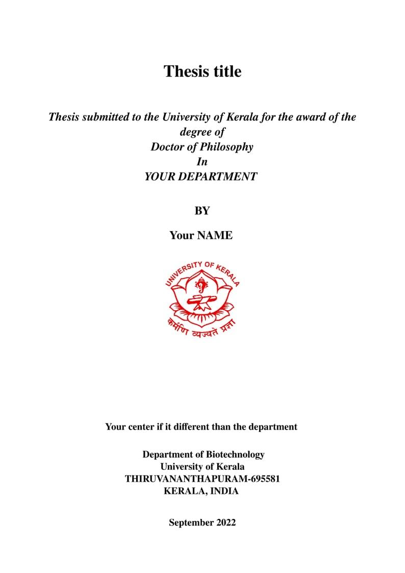 Unofficial_MSc/ PhD Thesis_University of Kerala