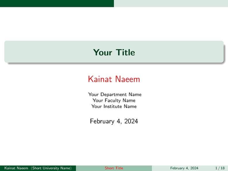 Kainat Beamer Template