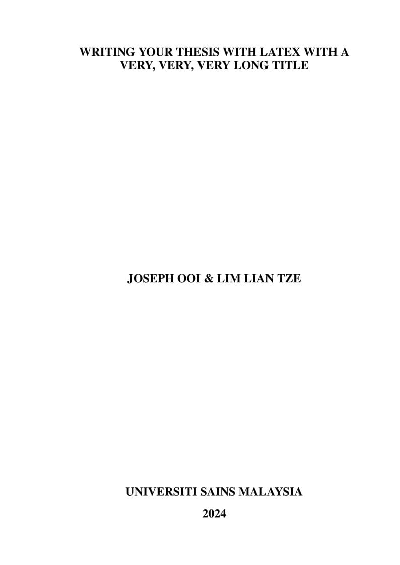 Universiti Sains Malaysia (USM) Thesis Template (Version 2024)