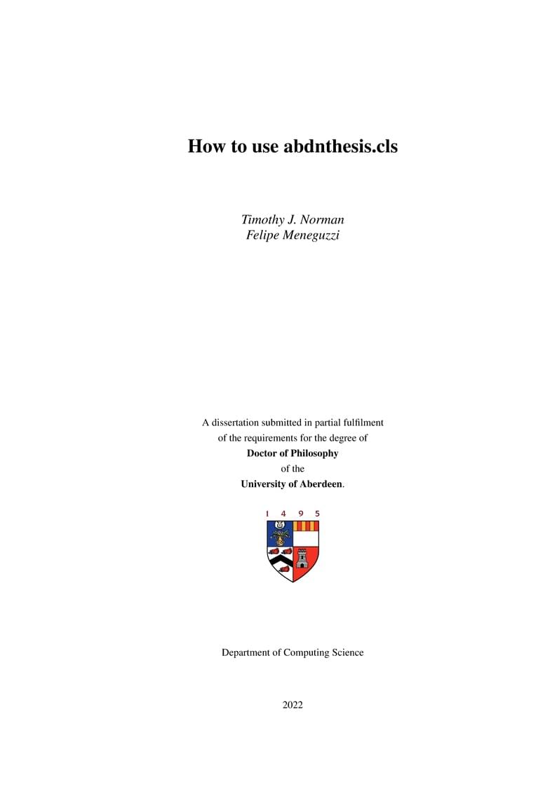 University of Aberdeen Dissertation Template