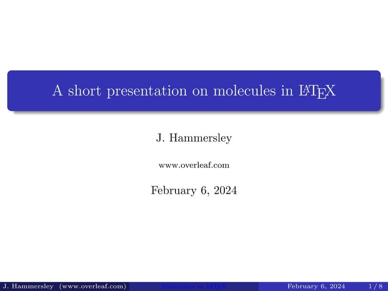 A short example presentation on molecules and molecular chemistry in LaTeX
