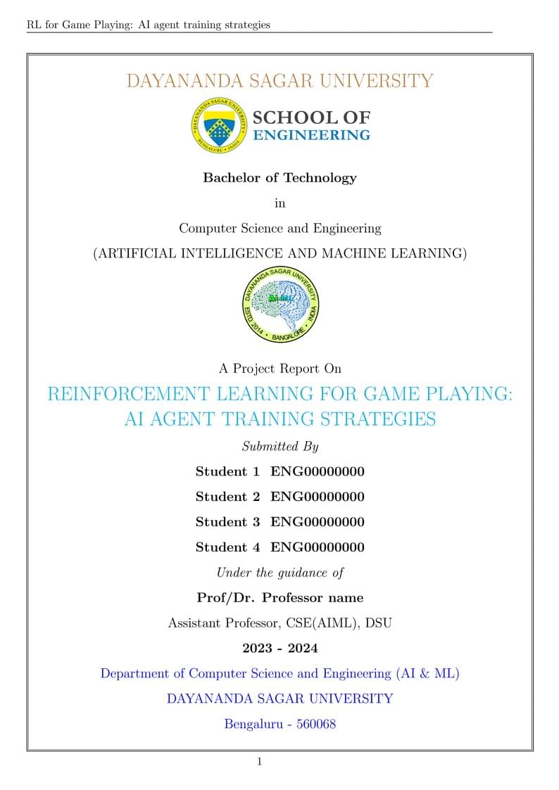 DSU 8th Sem major project report