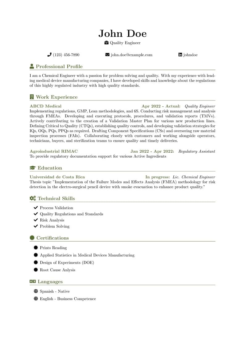CV Template 2024