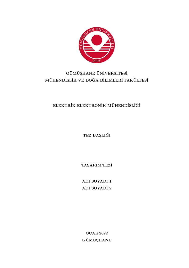 Gümüşhane EEM 312 & TEZ 400 Rapor