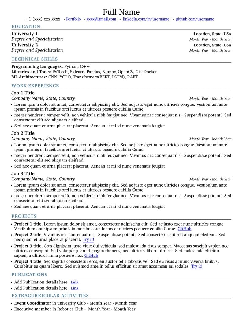 Resume Professional Template - Software Engineer