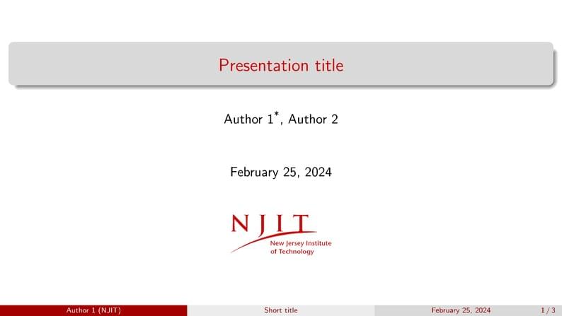 NJIT presentation template