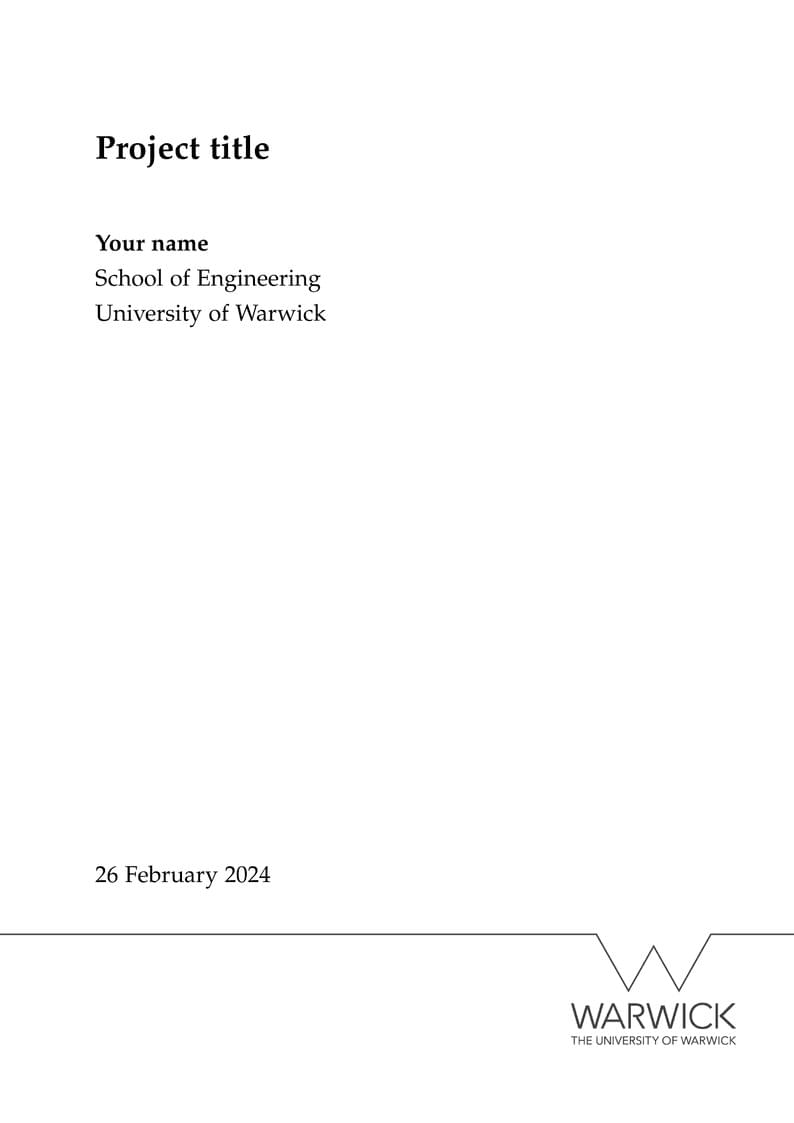 University of Warwick ES327-CS351 report template
