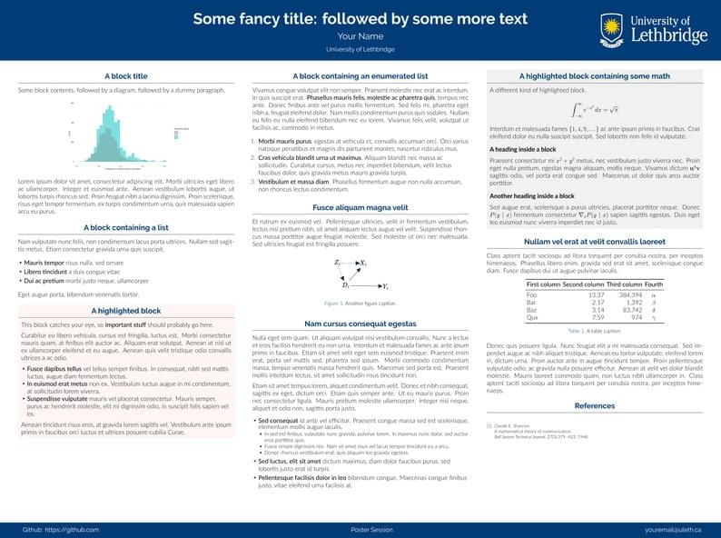 University of Lethbridge unofficial poster template