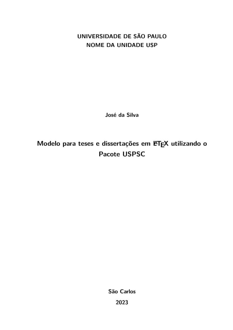 Pacote USPSC - Modelos de trabalhos de acadêmicos em LaTeX- versão 3.2 (Campus USP de São Carlos)