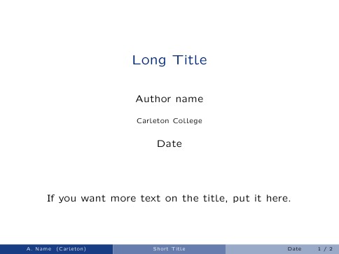 Carleton presentation template