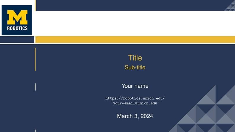UM Robotics Beamer Template