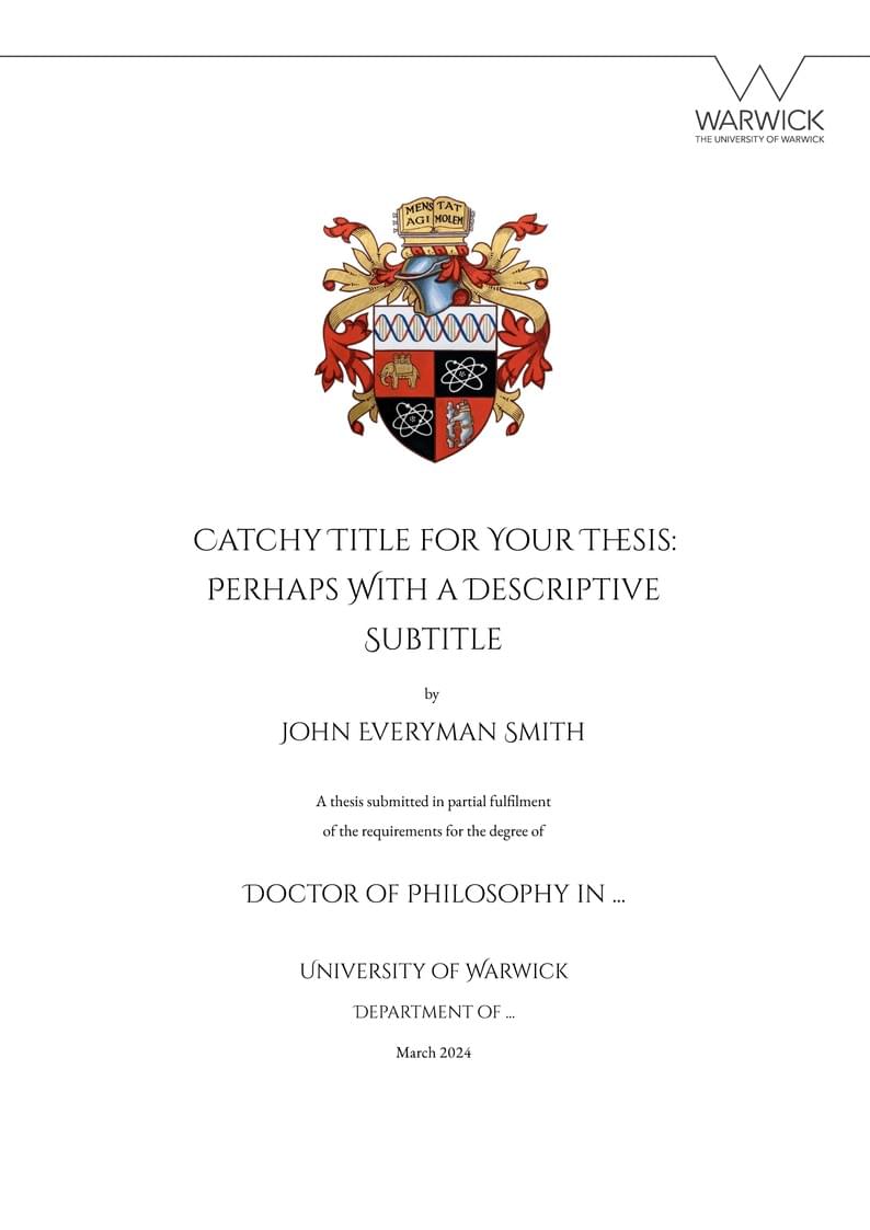 University of Warwick Thesis Template (2024)