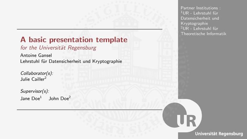 Universität Regensburg - Beamer Template
