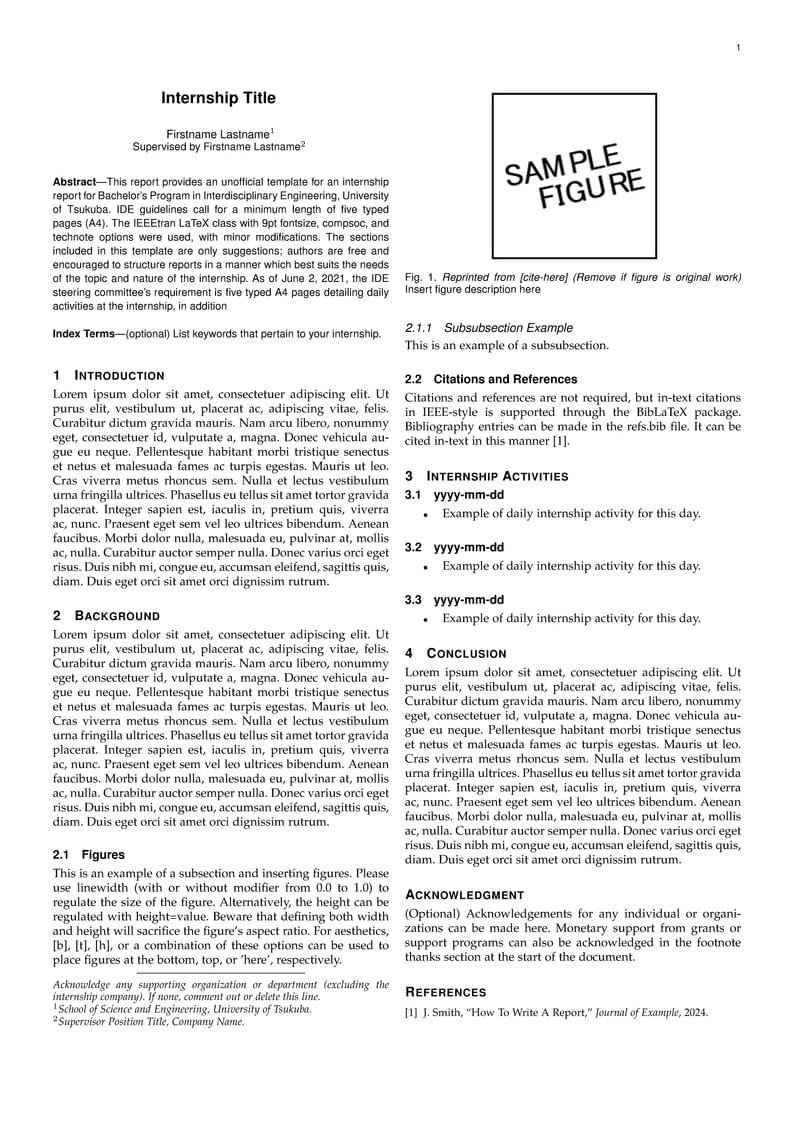 Internship Report Template
