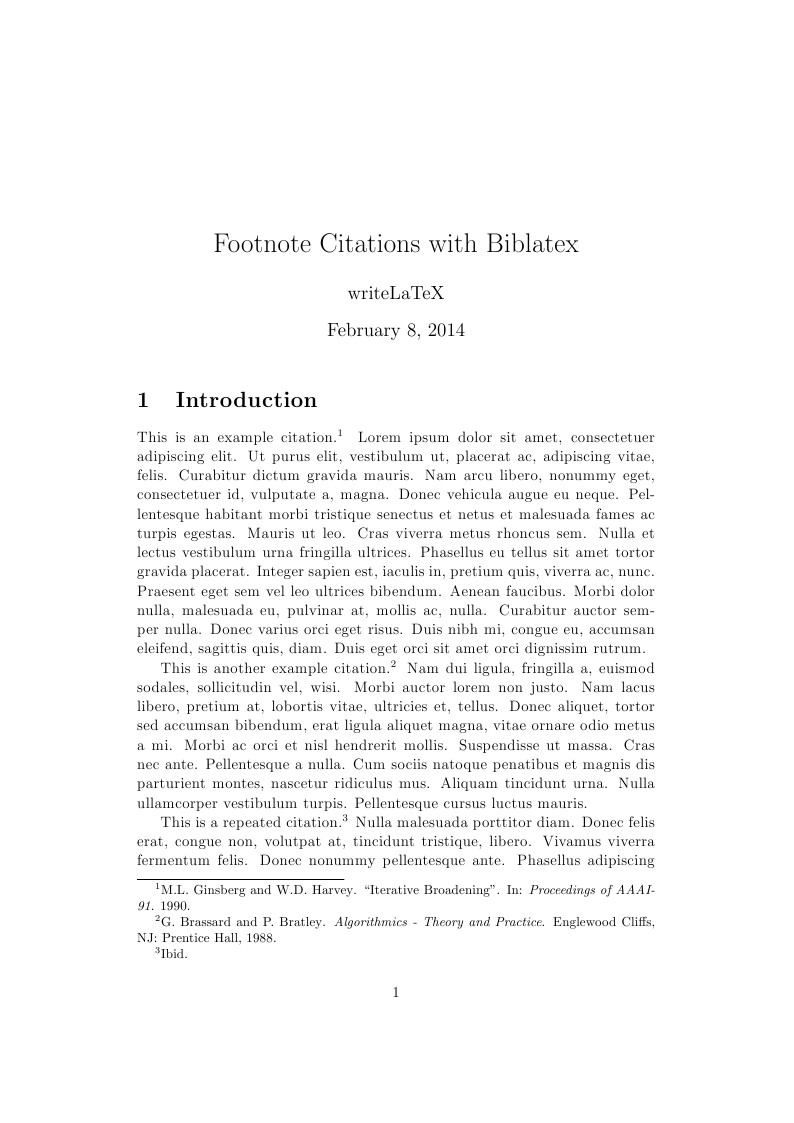 Footnote Citations with Biblatex