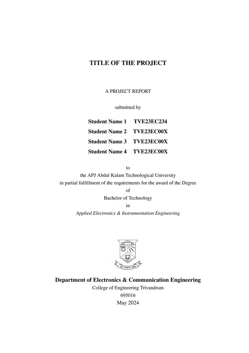 BTech_KTU Project_report_ECE_CET