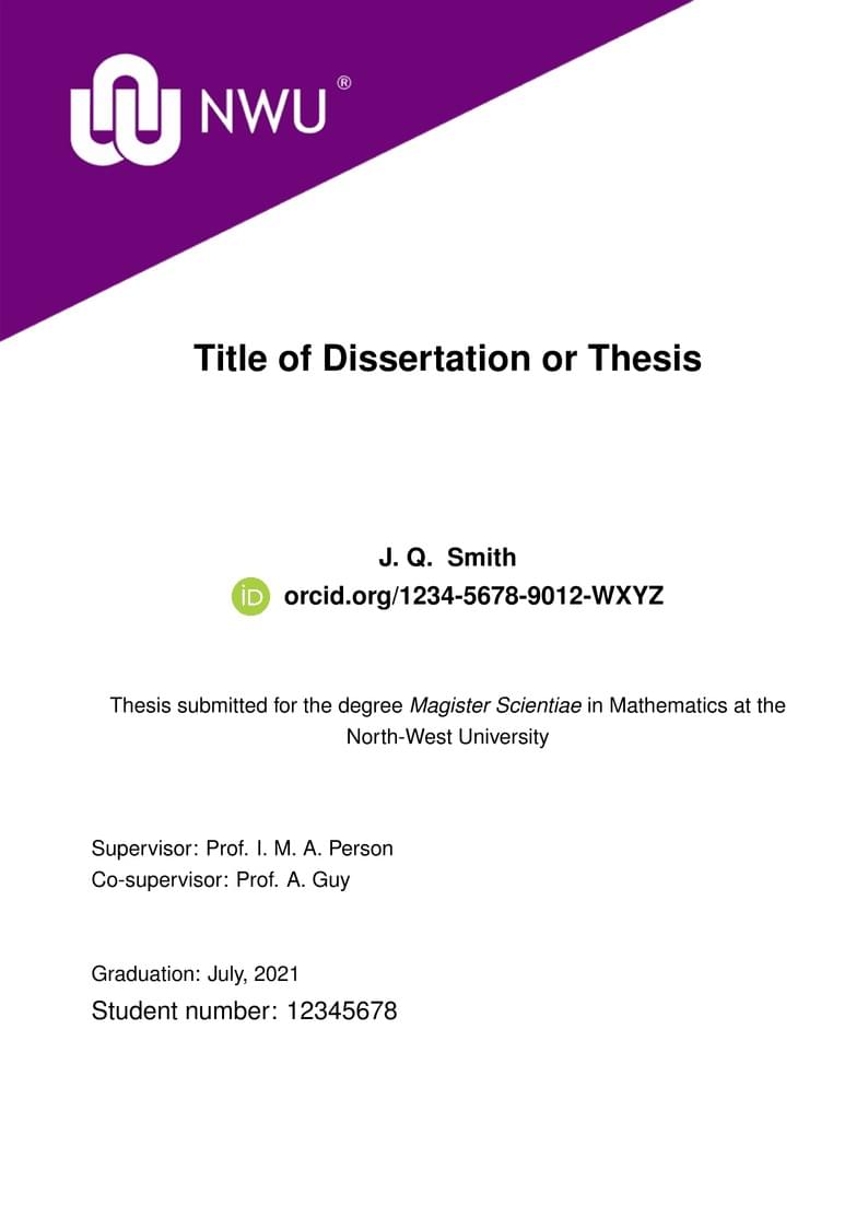 NWU thesis template