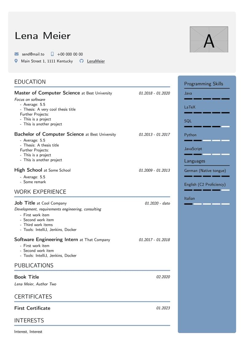 CV Sidebar Template