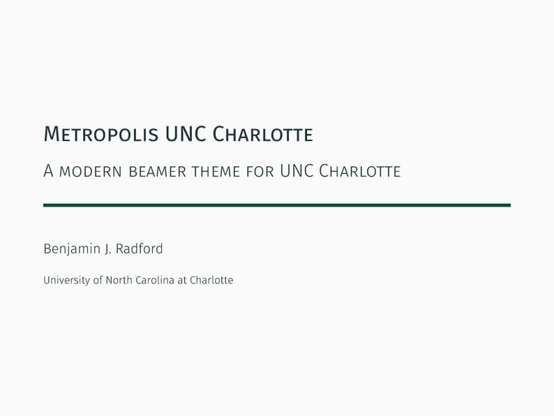 UNC Charlotte Beamer Theme