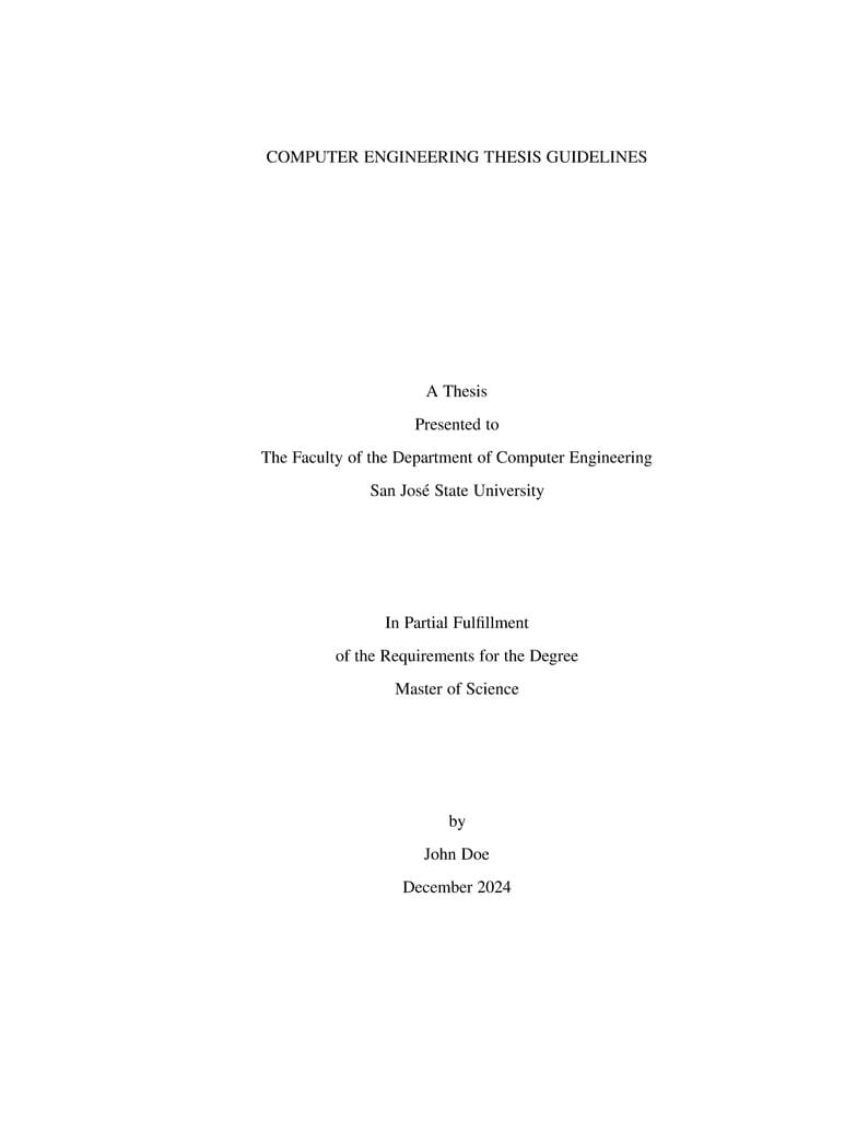 San Jose State University (SJSU) Thesis