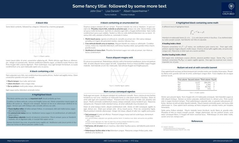 Unofficial Poster Template for University of Oxford