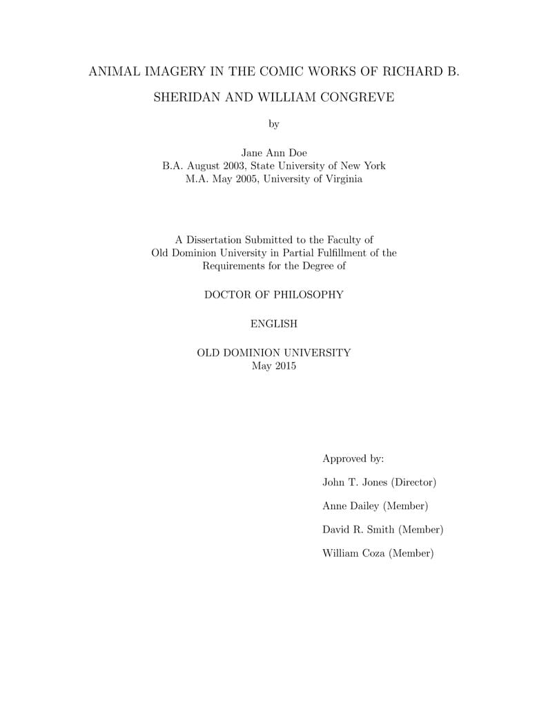 Old Dominion University (ODU) Thesis Template