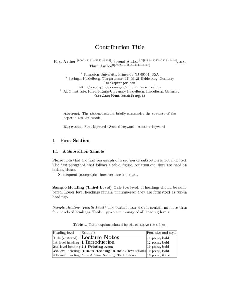 Springer Lecture Notes in Computer Science