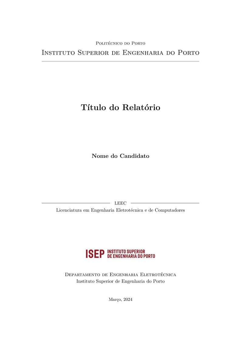 ISEP DEE BSc LaTeX Template