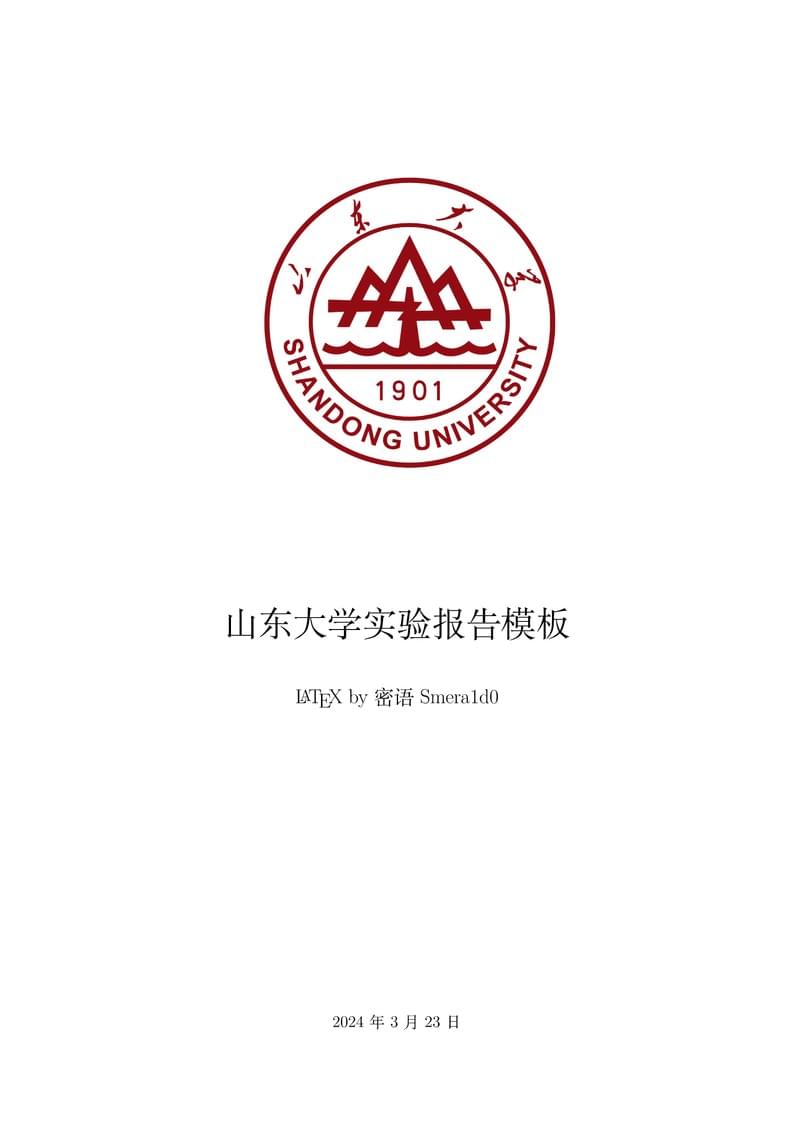 山东大学实验报告模板