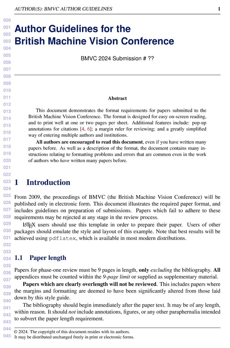 Author Guidelines for the British Machine Vision Conference 2024
