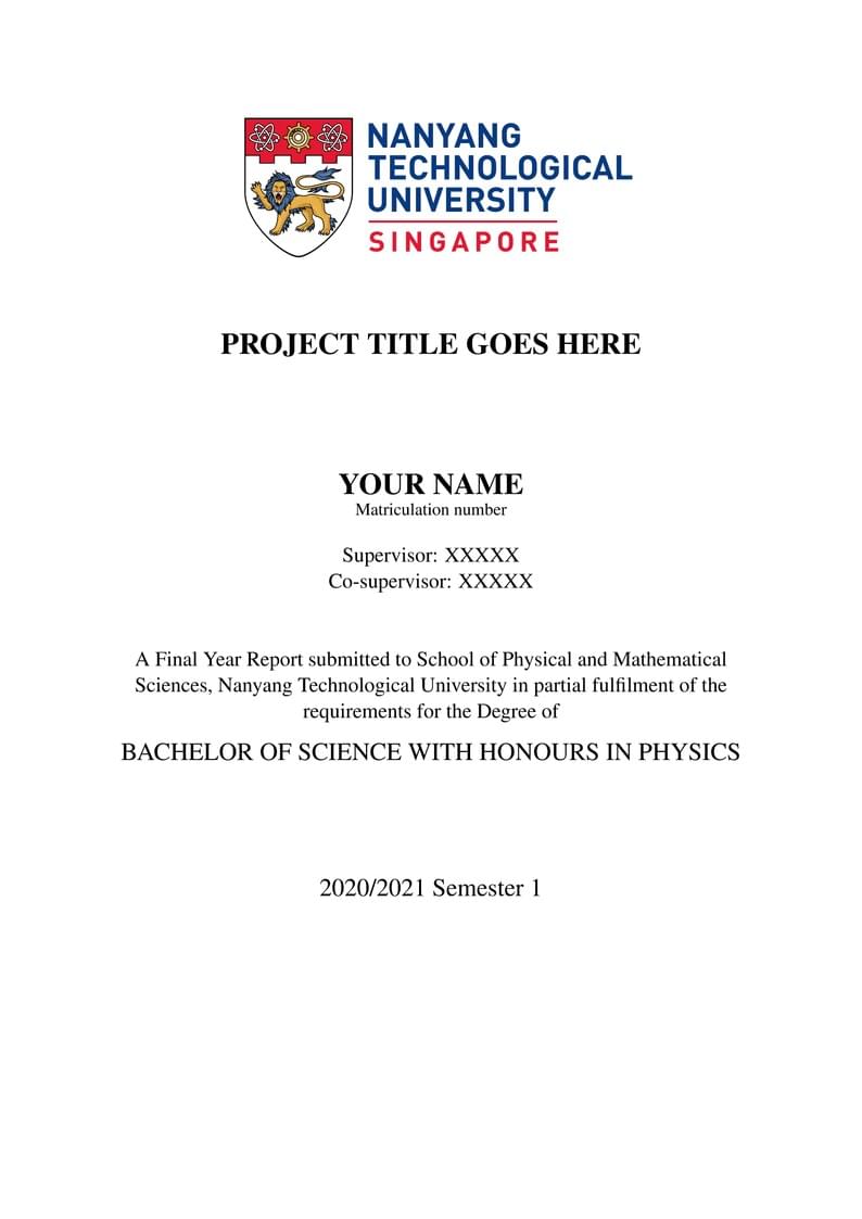 NTU SPMS FYP template