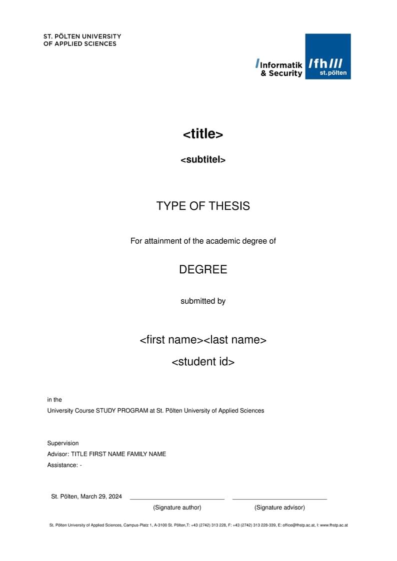 Thesis-Template FH St. Pölten 2024