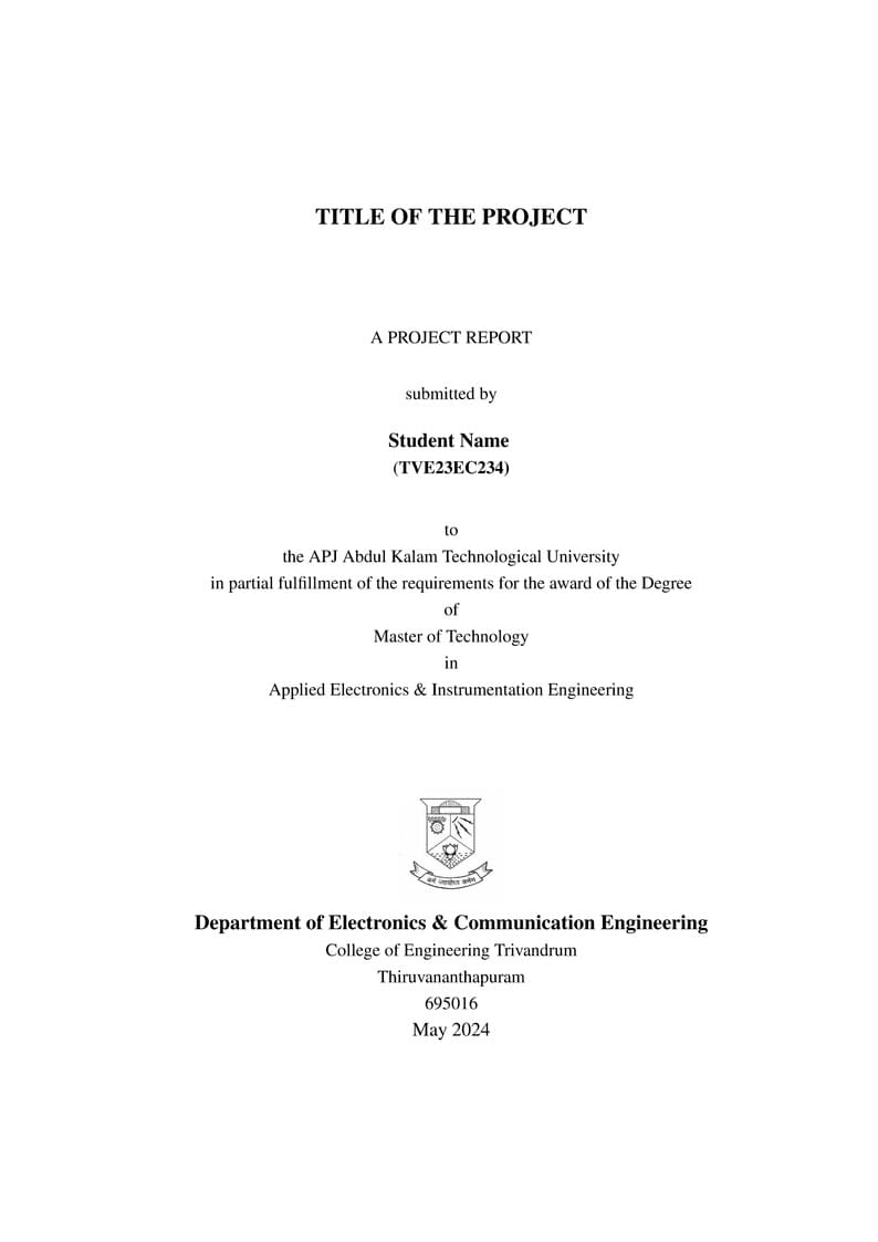 MTech_KTU Project_report_ECE_CET