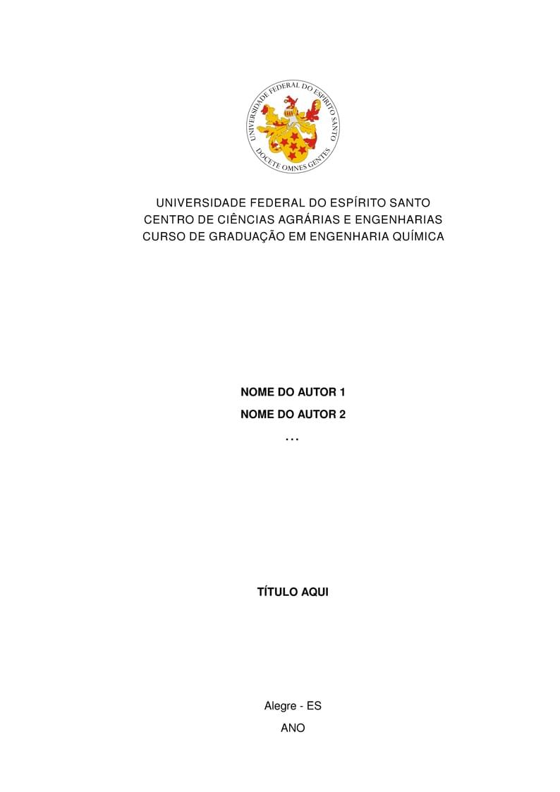 Template TCC UFES (Engenharia química) - campus de Alegre