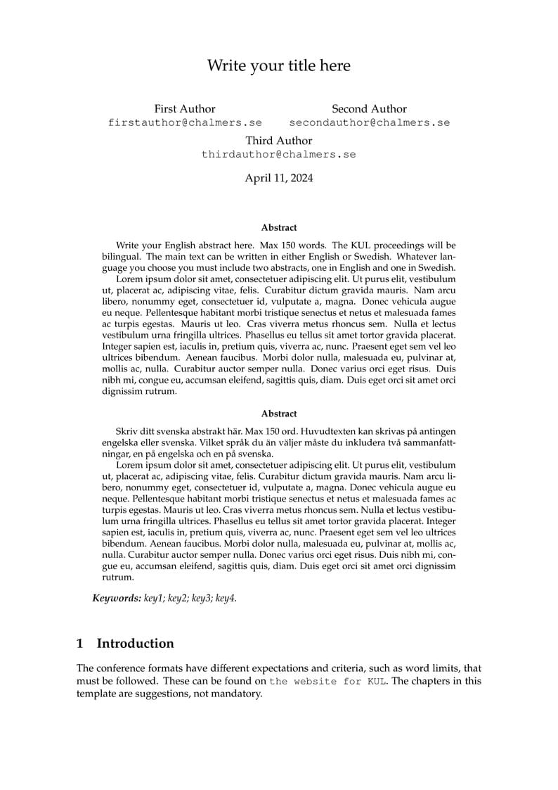 KUL proceedings template