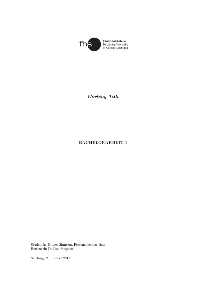 Thesis template FH Salzburg