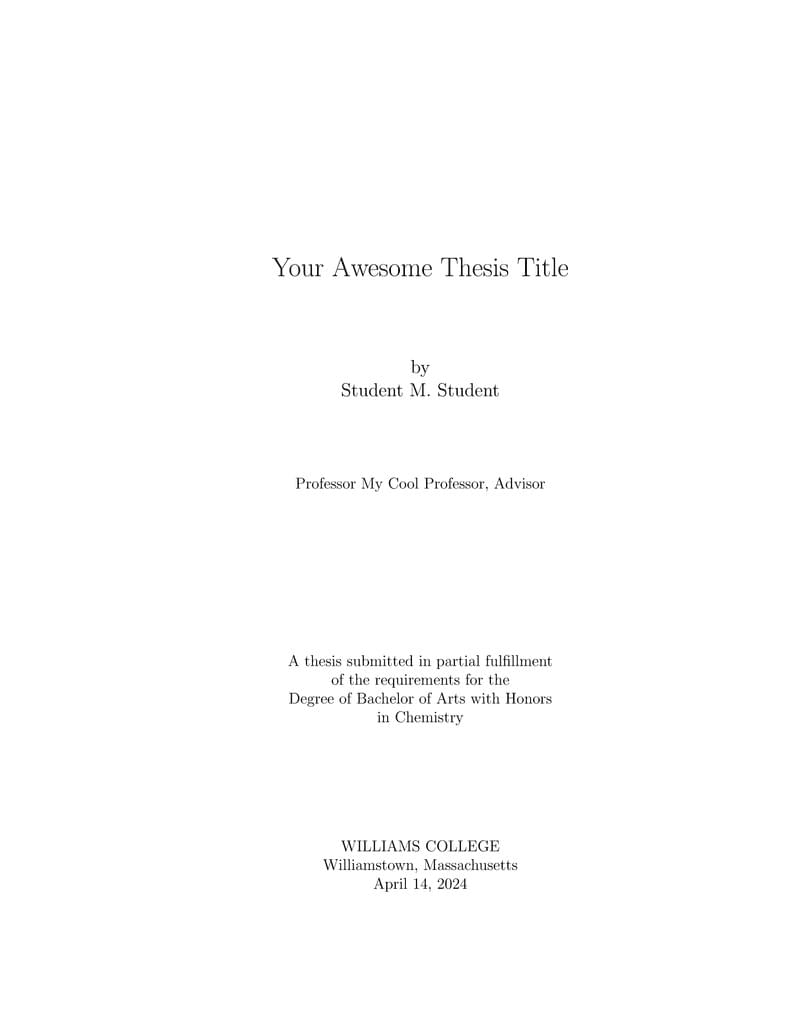 Williams College CHEM Thesis Template