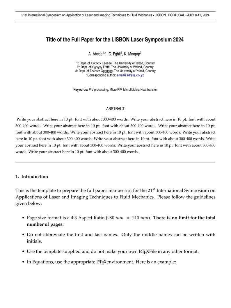 LISBON Laser Symposium PaperTemplate