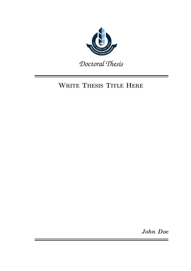 PhD Thesis Template - IIT Bhubaneswar