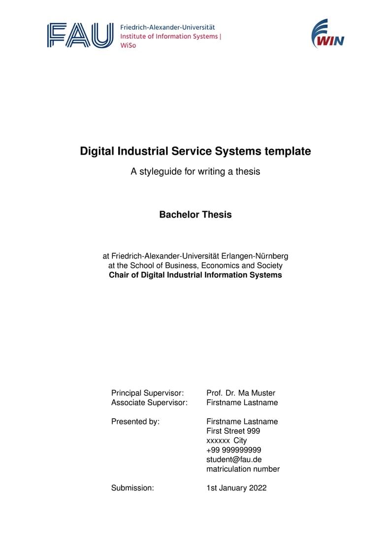 FAU WIN Template Thesis LaTeX