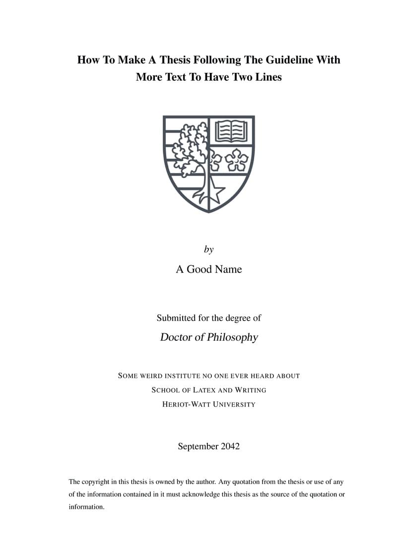 Heriot-Watt Thesis Template