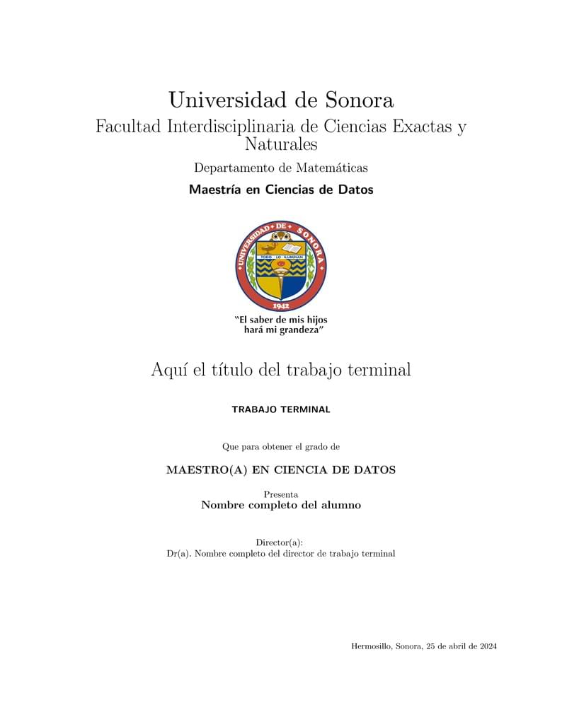 Trabajo terminal por informe gerencial de estancia profesional  MCD-UNISON